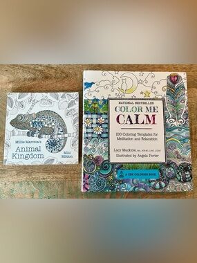 Like-New Adult Coloring Book Bundle - Color Me Calm & Animal Kingdom